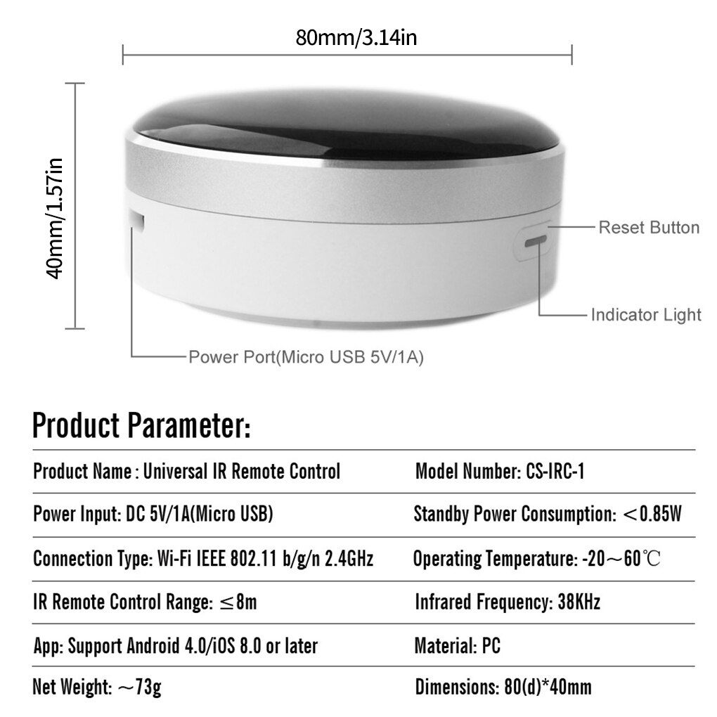 Universal Smart IR Remote Control Air Conditioner TV Electrical Fan Infrared Home Controller