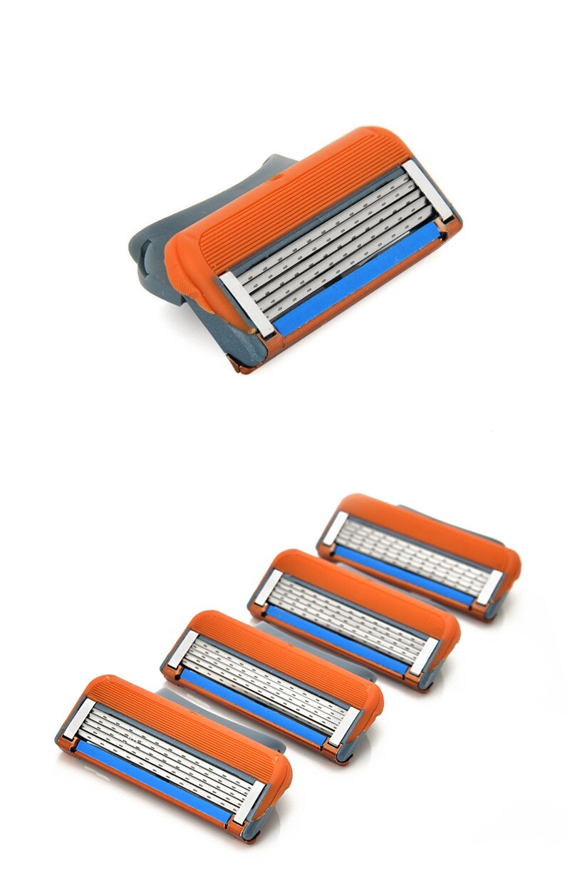 GGL8pcs/Lot Professionele 5 Lagen Scheren Scheermesjes Compatibel Voor Mannen Gezichtsverzorging