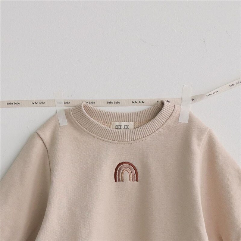 bébé vêtements arc-en-ciel broderie bébé body coton à manches longues bébé garçons une pièce infantile filles vêtements décontractés