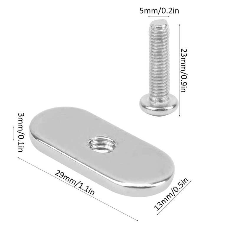 4 Sets M5 Kayak Rail Track Screws Stainless Steel Track Nuts Hardware for Kayak Mounting Replacement Kit Boat Accessories