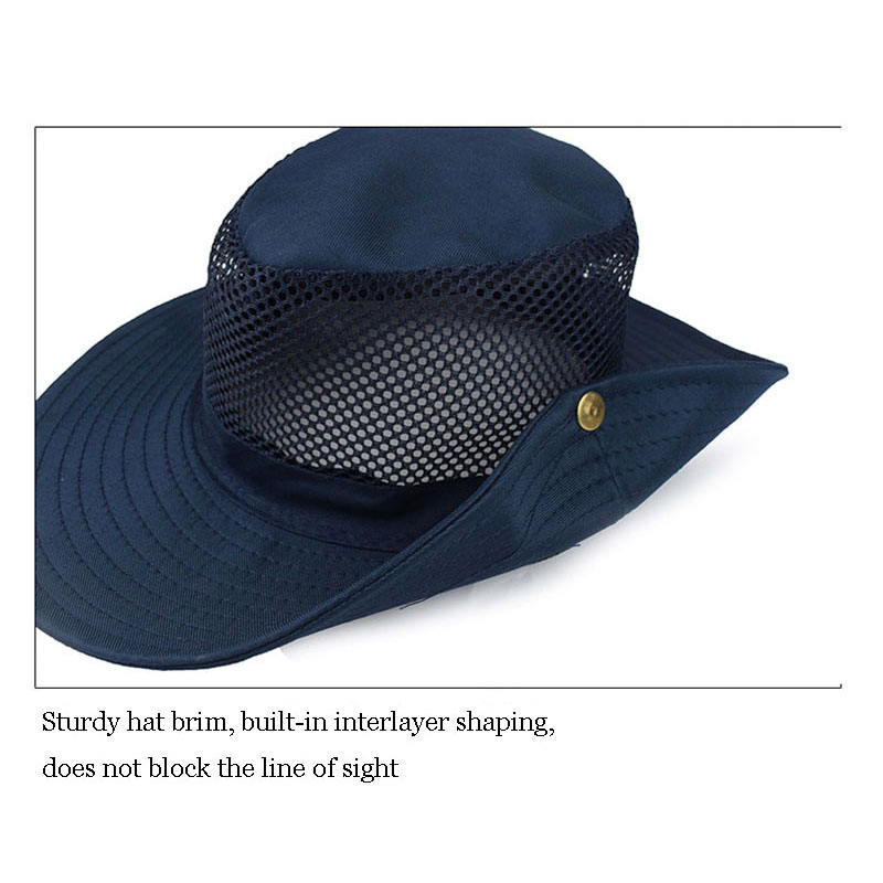 Gorra de pescador de malla plegable para hombre y mujer, sombrero de cubo transpirable para playa al aire libre, playa, playa, senderismo, verano, L9