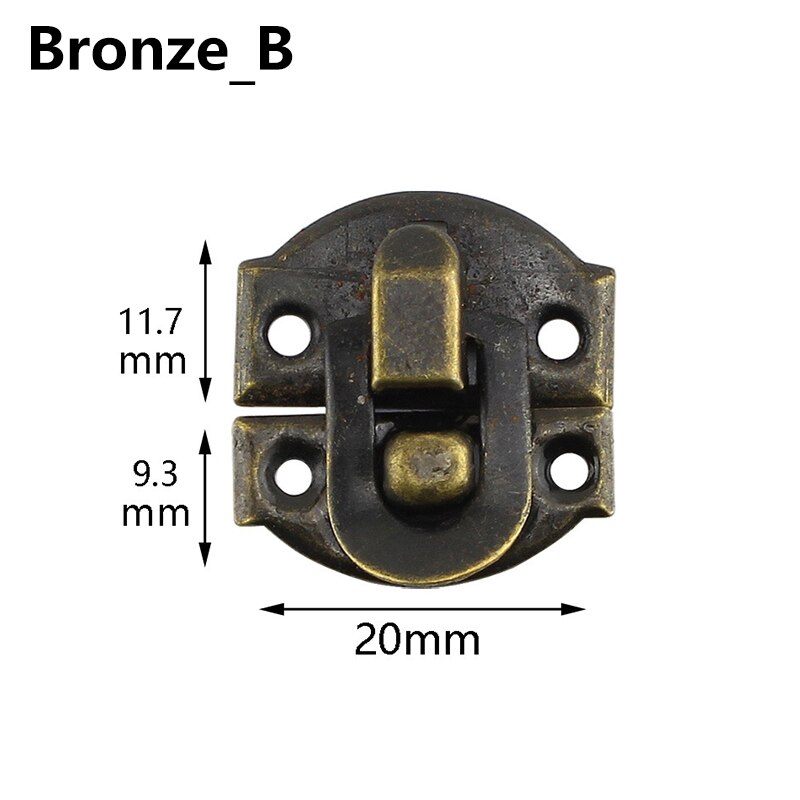 Vintage Wooden Jewelry Box Buckle Lock Antique Box Iron Latch Clasp Padlock Hasp Locked Wooden Wine Box Hardware Supplies: 6