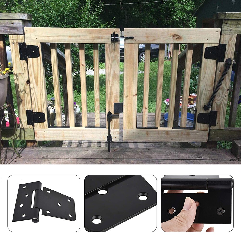 4pcs T Barn Storage Hinges Square Barn Door Hinges Metal Gate Door Hinges