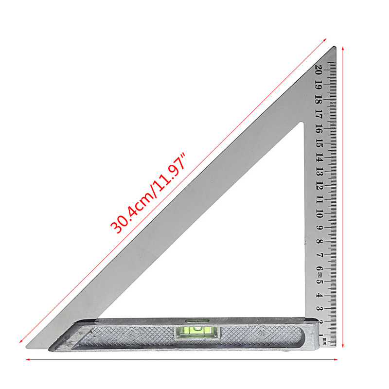 Warmmiki stål linjal trekant linjal horisontal kolonne 15cm/20 cmset firkantet sving linjal trebearbeiding trekant linjaler