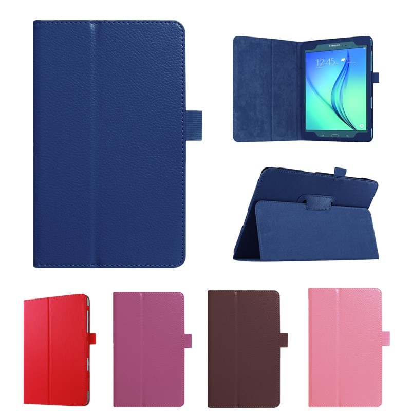 Solid Leather Case For Samsung Galaxy Tab A 8.0'' T350 T355 SM-T355 SM-T350 Tablet Stand Folding Protective Shell Case