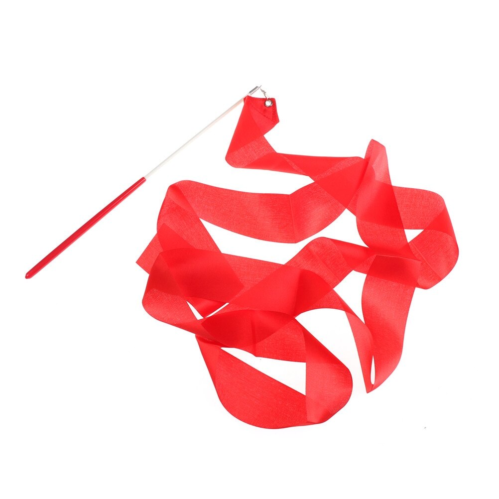 Farverige 2m danse ballet streamer twirling stang udendørs sport spil bånd gym rytmisk gymnastik kunst gymnastik