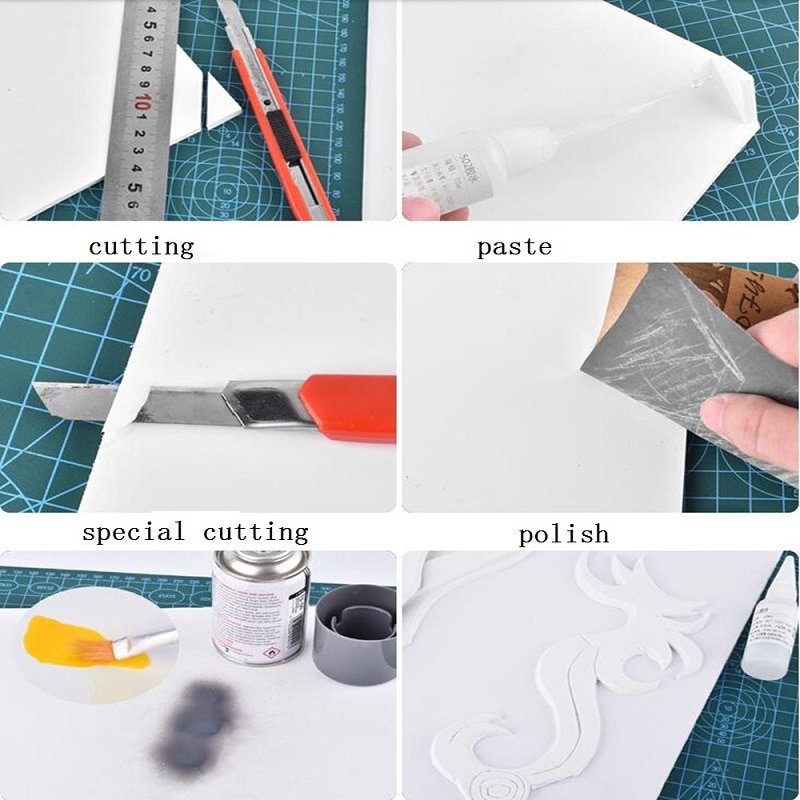 2pcs/lot 300x400mm PVC foam board plastic sheet board white color foamboard model plate