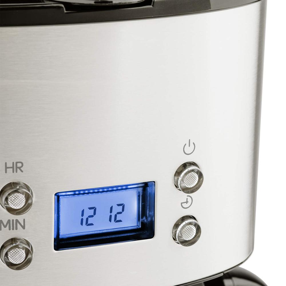 H.Koenig H. Koenig MG30 Cafetera de Goteo Programable, hasta 20 Tazas, 1,8 Litro, Jarra de Vidrio, Gris, 1.8 Liters, Acero inoxi