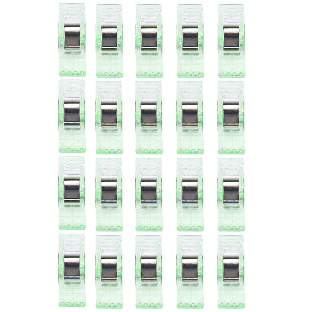 20 stk plastik gennemsigtig klip syning håndværk quiltbinding plastikpose til patchwork sy håndværk cardigan klip 5.23: Grøn