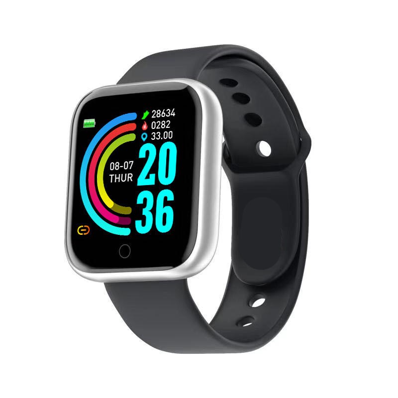 Y68 Bluetooth Frauen Sport Smartwatch Männer Wasserdichte Intelligente Uhr Herz Bewertung Monitor Clever Android Relogio Fitness Tracker reloj: Silber