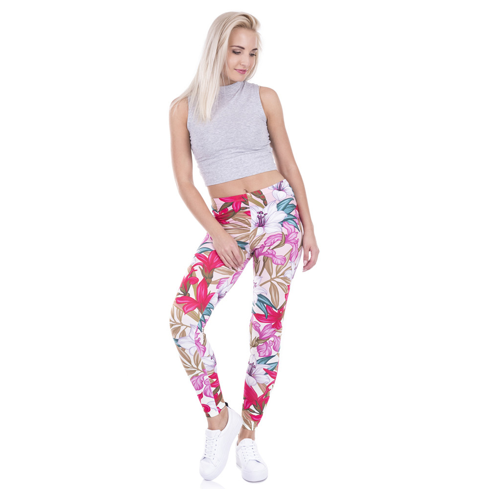 Legins Paradise Flowers Printed Leggins Women Leggings Trousers High Elasticity Casual Women Pants