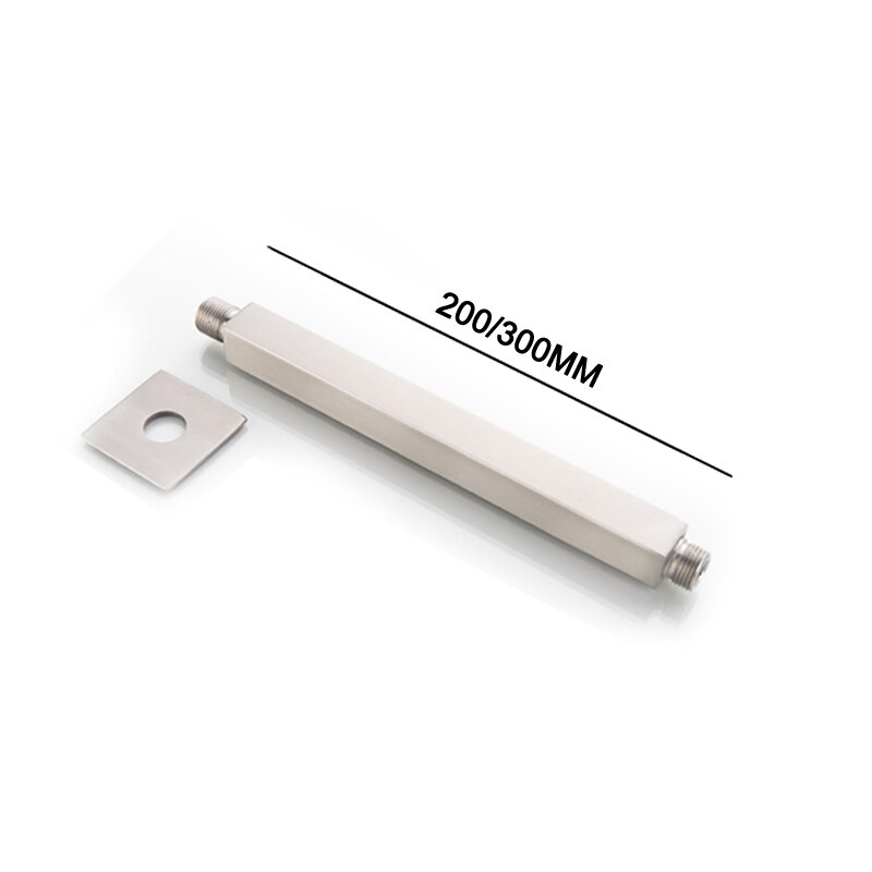 Wall Mounted Ceiling Overhead Shower Arm Set Brushed Nickel Head Shower Holder Square Round Bathroom Set