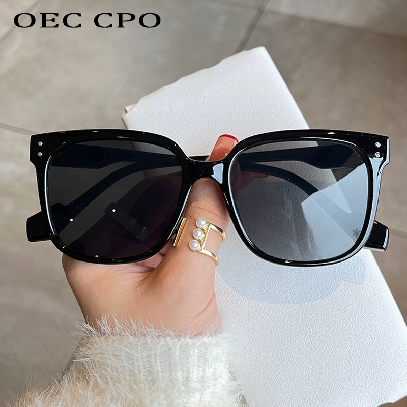 Oec Cpo Vierkante Bril Zonnebril Vrouwen Mode Oversized Punk Bril Mannen Trendy Geel Kleuren Shades Rijden UV400 Eyewear