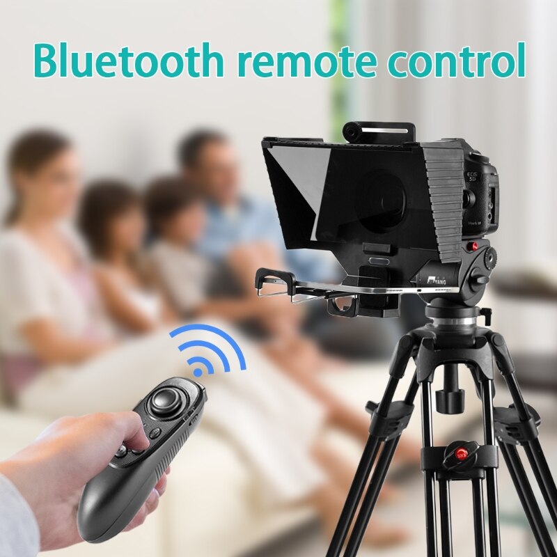 Mini Teleprompter, Teleprompter with Remote Control Compatible for DSLR Camera Video Recording