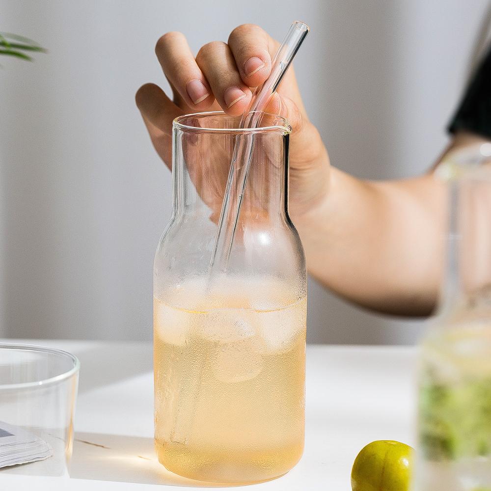 2 st/set vattenkaraffel med tumbler glas kallvattenflaskkopp koppar sängkanna vattenkanna högtemperaturbeständig flaska
