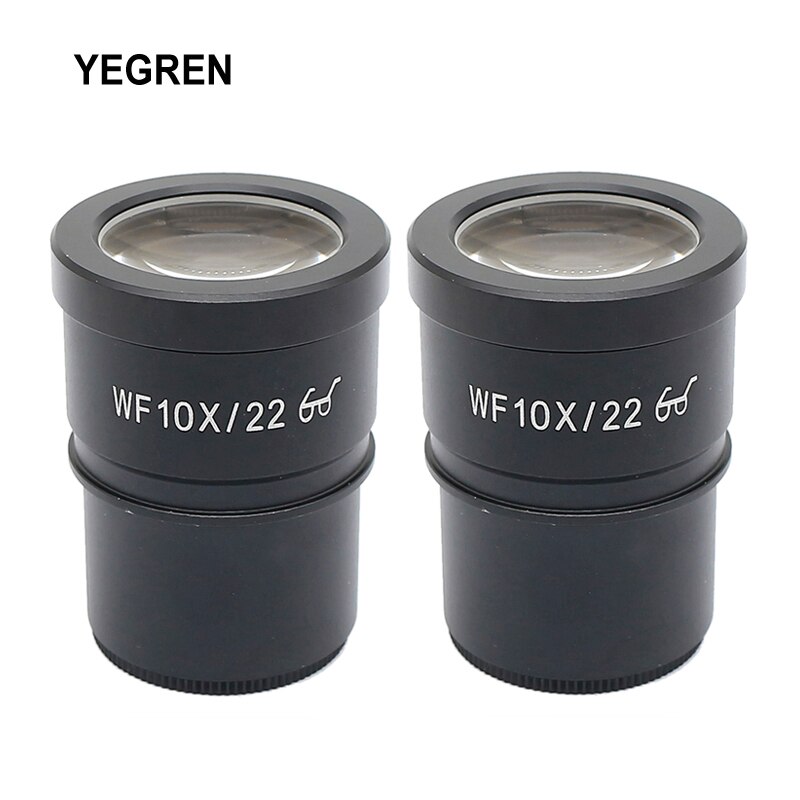 Lente Ocular WF10X de campo amplio, lente Ocular óptico de alto punto Ocular para microscopio estéreo, campo de visión de 20mm o 22mm, 10X, 1 par