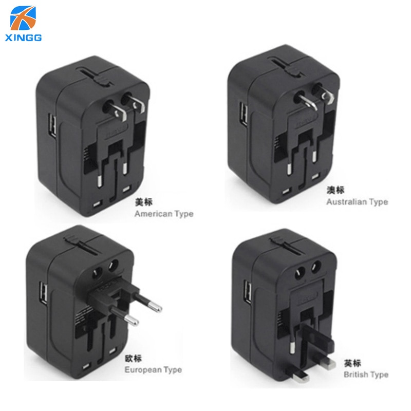 All in One International Plug Adapter World Universal Travel Adapter With Dual USB Convertor Wall Plug Power