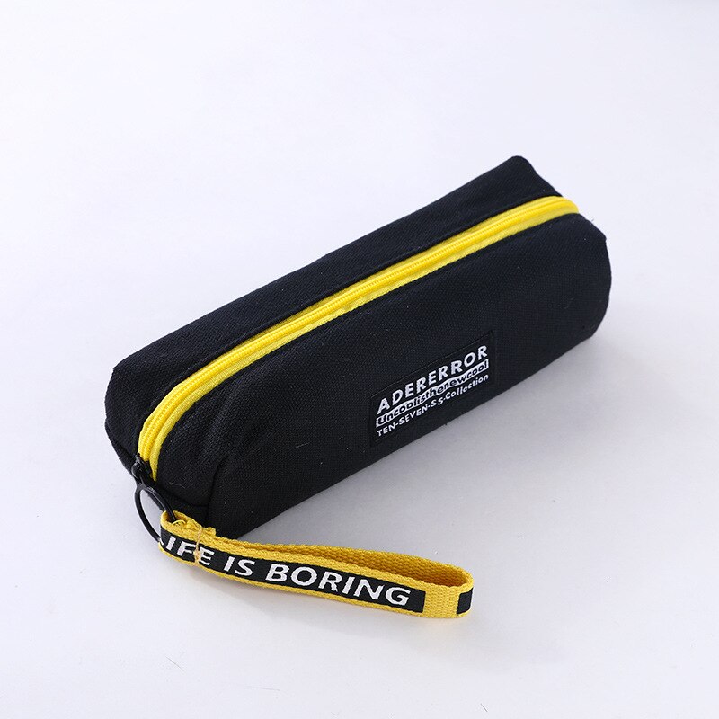 Creatieve Etui Gevallen Eenvoudig Stijl Rits Zakken Pen Houders Schoolbenodigdheden Briefpapier Kantoor Voor Jongens Of Meisjes: Black