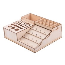 Houten Verf Flessen Rek Modulaire Stand Opbergrek Diy Kunst Schilderij Gereedschap, Tattoo Penselen Display Stand