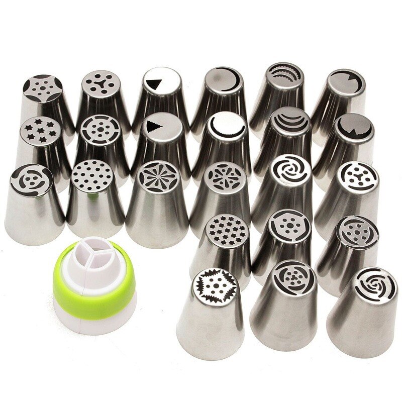 46Pcs Nozzles Set 45Pcs Rvs Icing Piping Nozzle + 1 Adapter Converter Pastry Decorating Tips Cake Cupcake decorateur