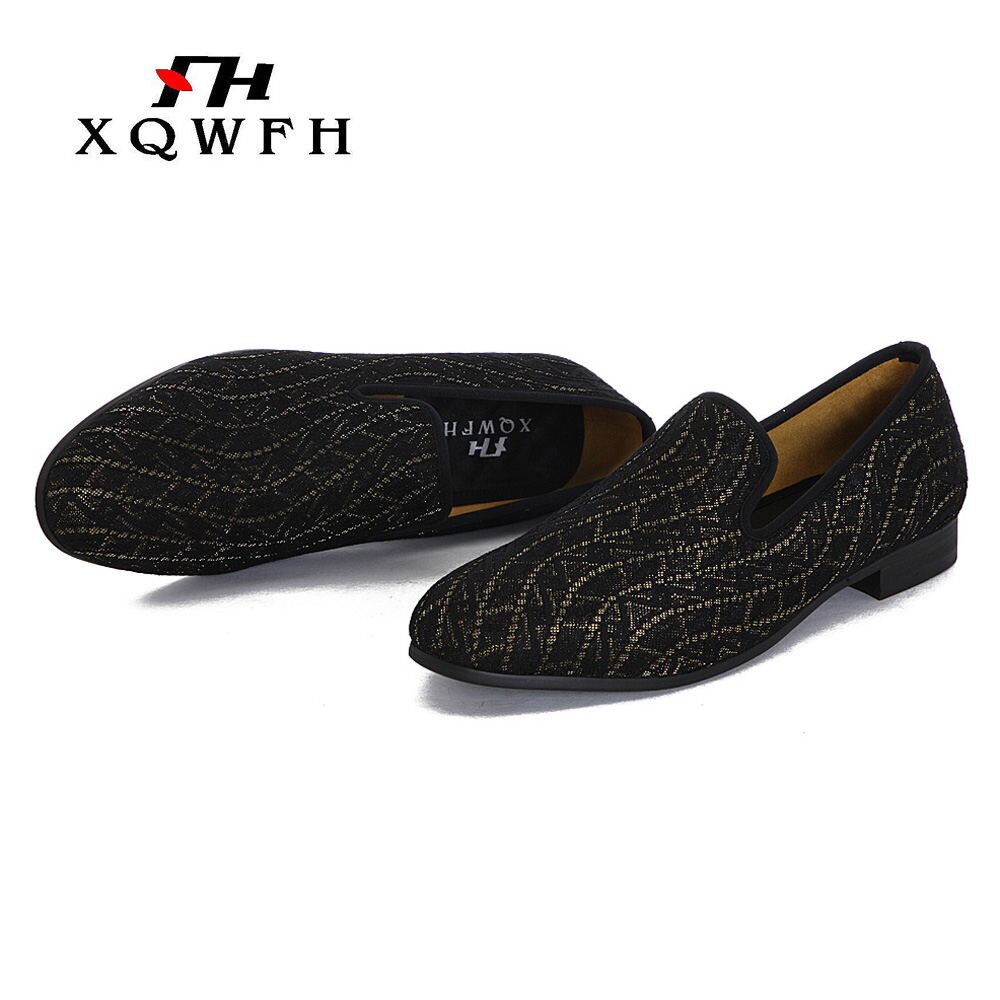 XQWFH mannen loafers multicolor patroon collocatie casual schoenen low-key banket en bruiloft schoenen
