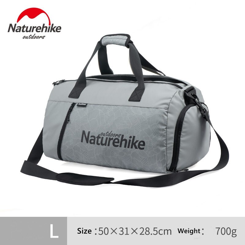 Naturehike sportspose tør-våd adskillelse vandtæt høj kapacitet unisex gym taske svømning opbevaringstaske udendørs camping rejsetaske: Jeg er grå