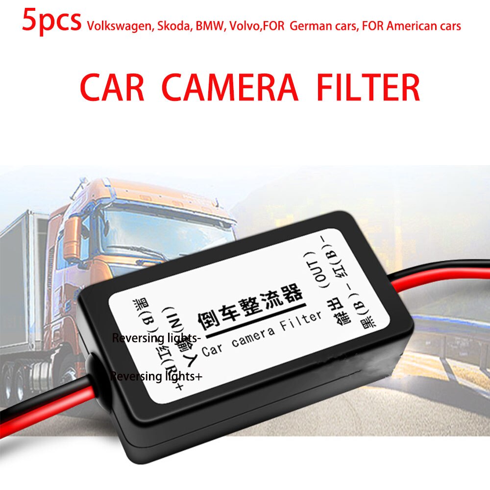 5Pc 12V Dc Power Relais Condensator Filter Connector Gelijkrichter Voor Auto Achteruitrijcamera Backup Camera Gelijkrichter Auto auto Camera Filter