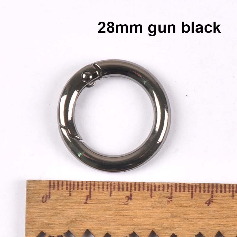 4 stuks zilver zwart goud cirkel ring verbinding tas haak diy accessoires ronde karabijnhaak schoenen riem veer sleutelhanger gespen  c2152: 3