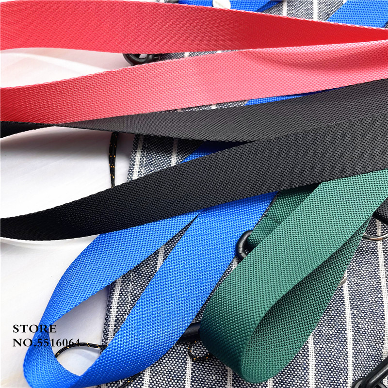 Lanière de couleur unie pour porte-clé USB, porte-carte d&#39;identité, Badge de nom, sangles de téléphone portable, métal noir, cordon à Clip en plastique