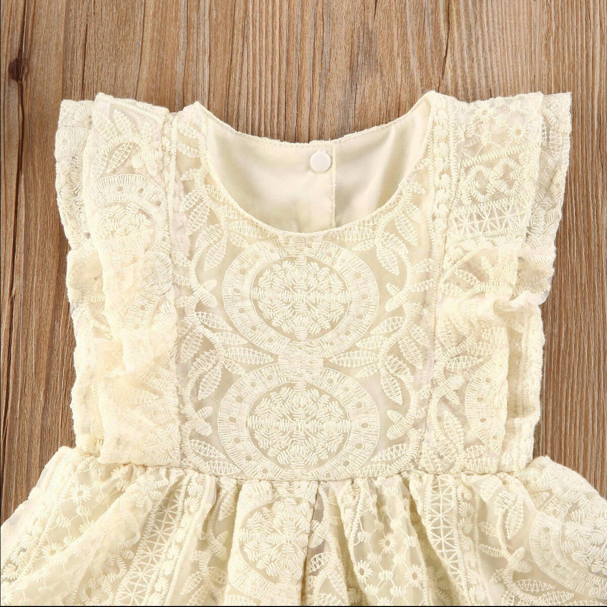 0-24M Infant Baby Girls Boys Rompers Sleeveless Ruffles Lace Flowers Lovely Jumpsuits Outfits