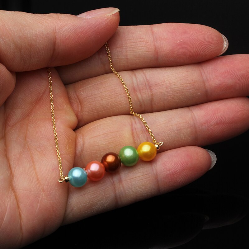 RIANCY trendy pearl jewelry natural Multicolor pearl pendant freshwater 925 sterling silver pearl necklace for women wedding