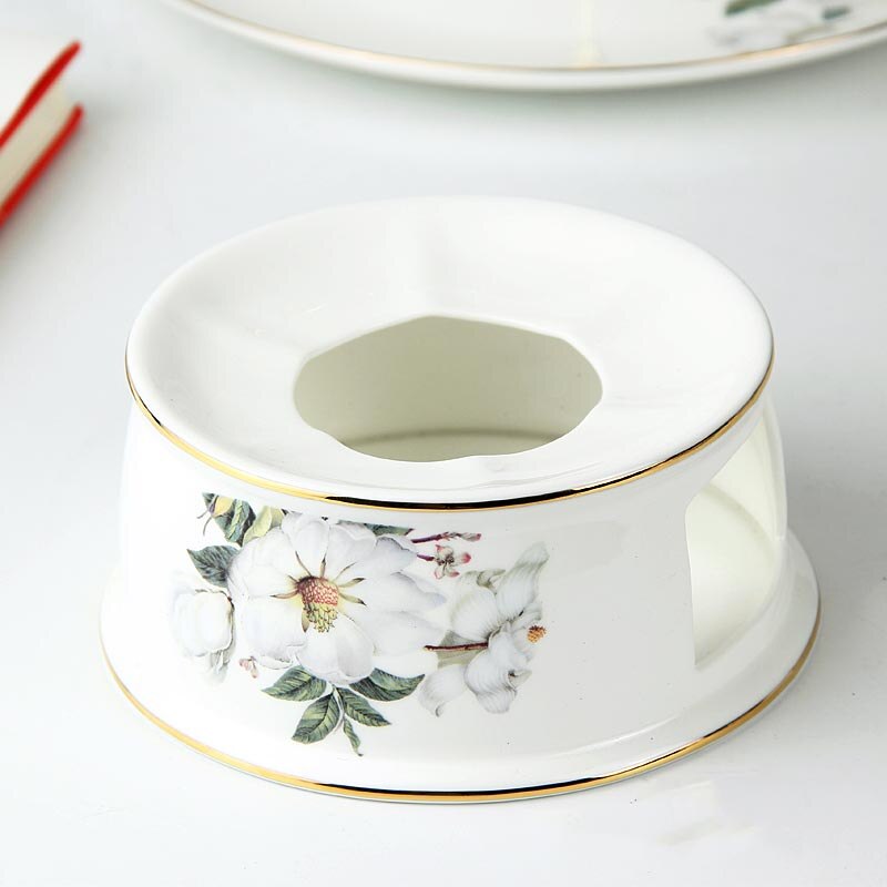 Calentador de té de estilo Pastoral, estufa de té , hueso de cerámica, China, accesorios para tetera, calentador de velas, maceta, Base de luces nocturnas: A