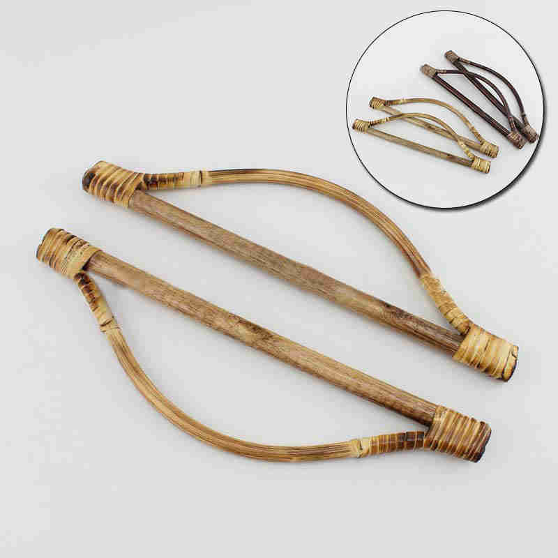 1Pc Bamboe Rotan Purse Hanger Tas Handvat Diy Handtas Vervanging Zak Accessoires Stijl Vintage Houten Zak Frame 27x8cm