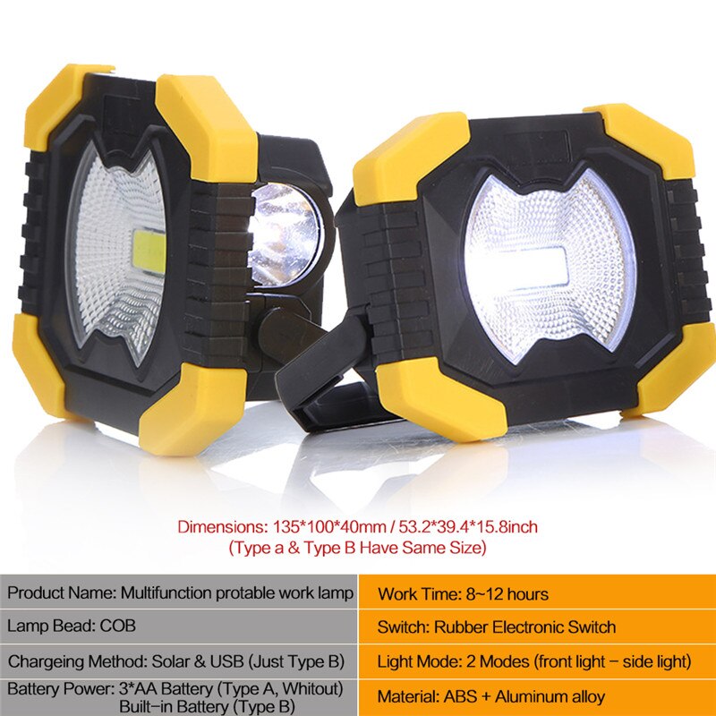 180w ledet bærbare spotlights 8000lm supersterke ledet arbeidslys usb oppladbare til utendørs camping lampe ledet lommelykt