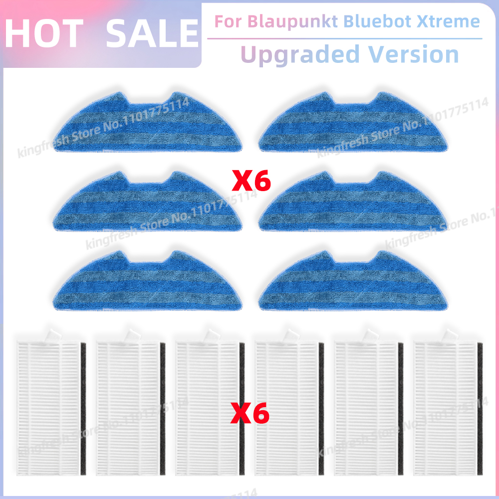 Geschikt voor (Blaupunkt Bluebot Xtreme) Stofzuigeronderdelen HEPA-filter Dweildoek Accessoires: Donkergrijs