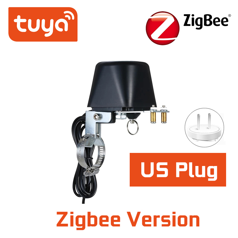 Tuya gas vattenventil zigbee trådlös kontroll smart hemautomation kontrollventil gassäkerhetsstöd alexa google assistant: Zigbee oss plugg