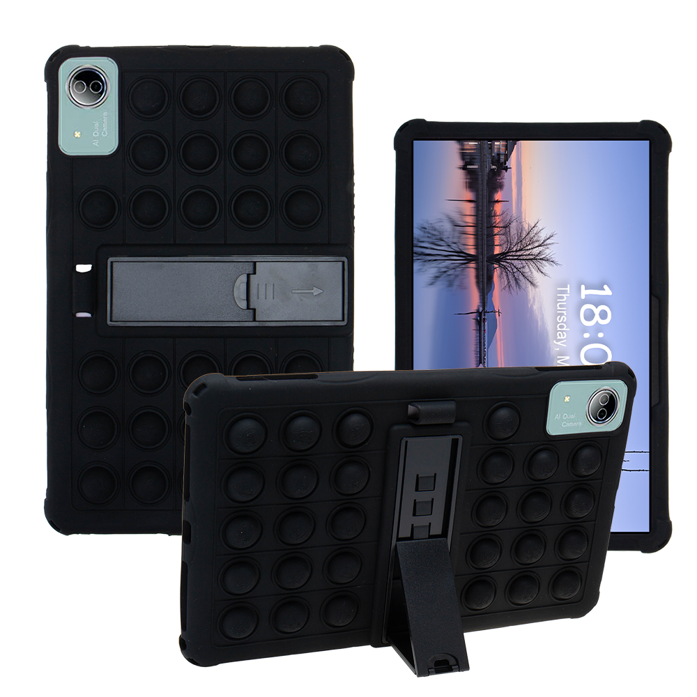 Para Teclast T60 Plus T60AI funda para tableta de 12 pulgadas funda con soporte Ajustable funda de silicona suave con burbujas: Trece / Rojo