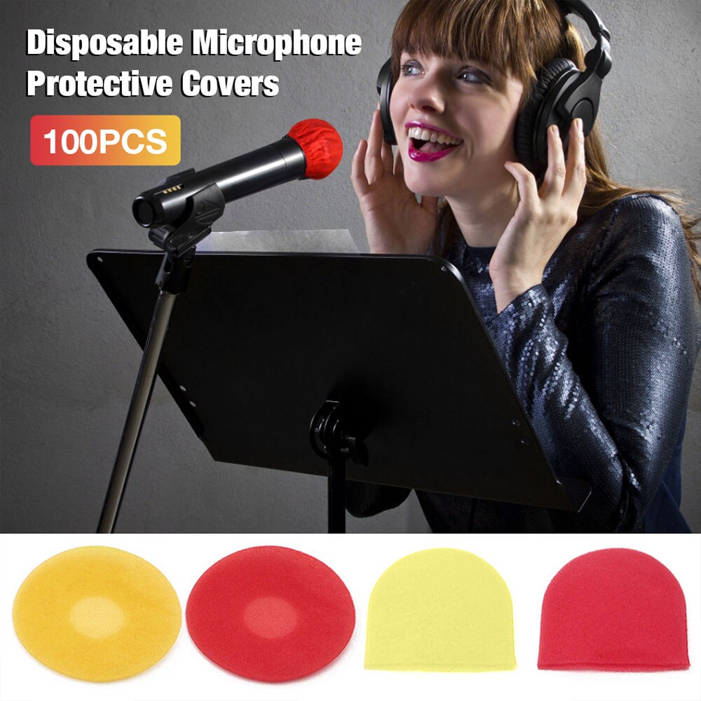 100Pc Microfoon Foam Dikker U/O Mic Cover Spons Professionele Studio Voorruit Beschermende Grill Shield Soft Microfoon Cap