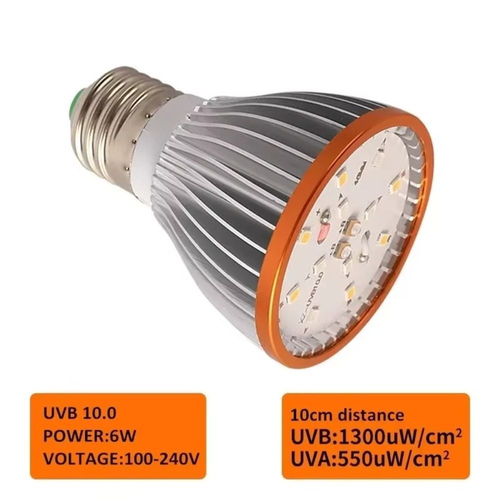 Bombilla LED para reptiles UVA UVB E27, lámpara de terrario de espectro completo 5,0/10,0 iluminación, bombilla de calefacción para mascotas pequeñas, terapia de visión nocturna