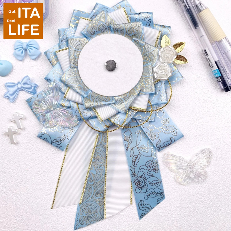 Italife Nowa Torba Ita, Przypinki, Uchwyt na Odznaki z Kwiatami na Odznaki Anime 58mm, Ręcznie Robione Jedwabne Wstążki, Akcesoria robić Dekoracji Itabag, Przypinki H333