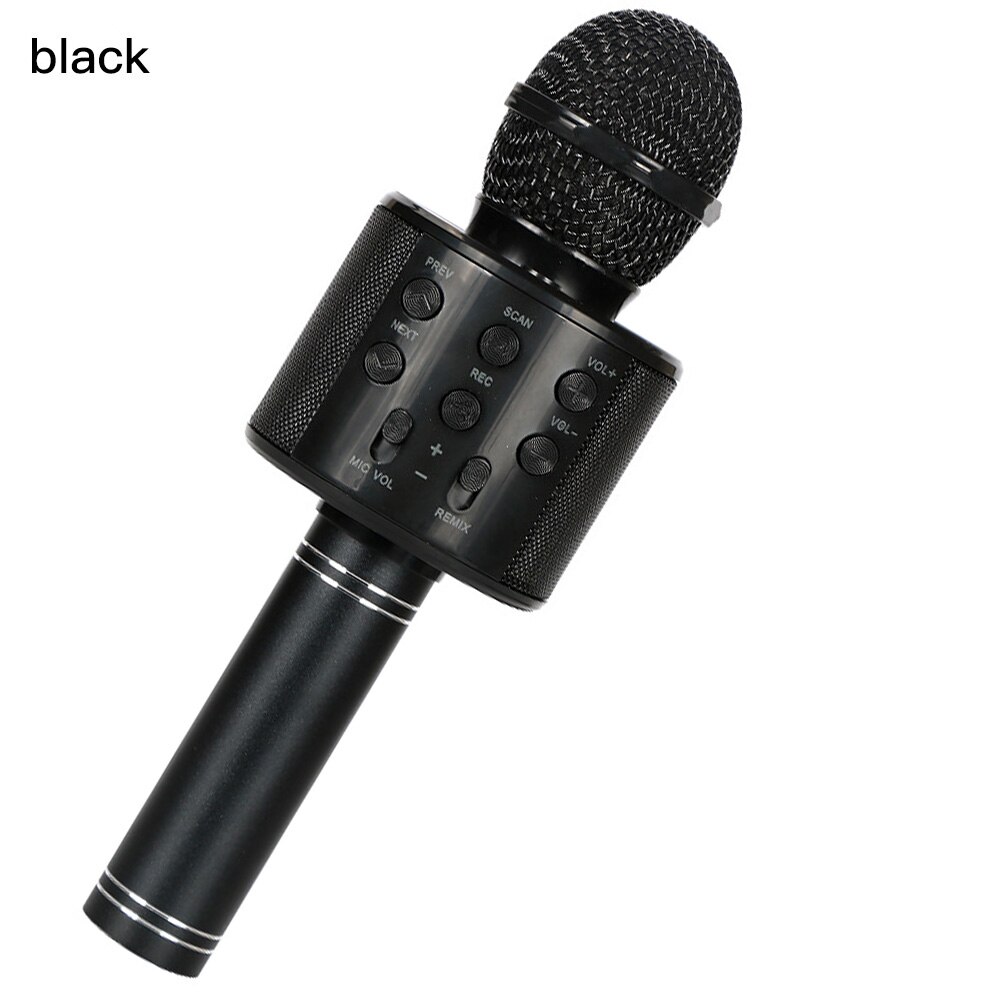 WS858 microfono Bluetooth senza fili per microfono portatile per uso domestico con microfono portatile per uso domestico: black