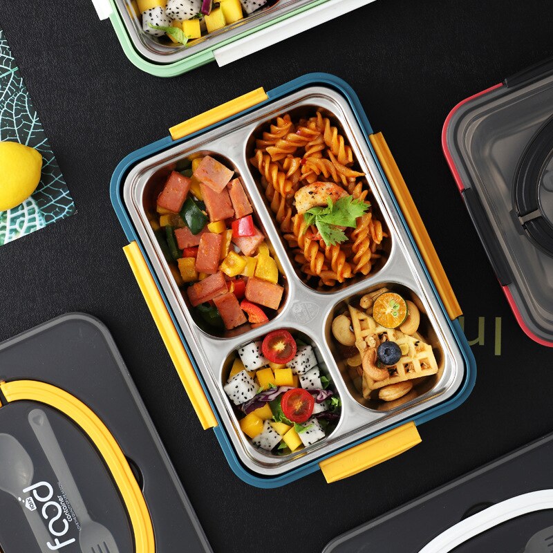 Stainless Steel lunch Box Portable Student Bento Box For Office Worker Fruit Salad Food Storage Container Microwave Tableware