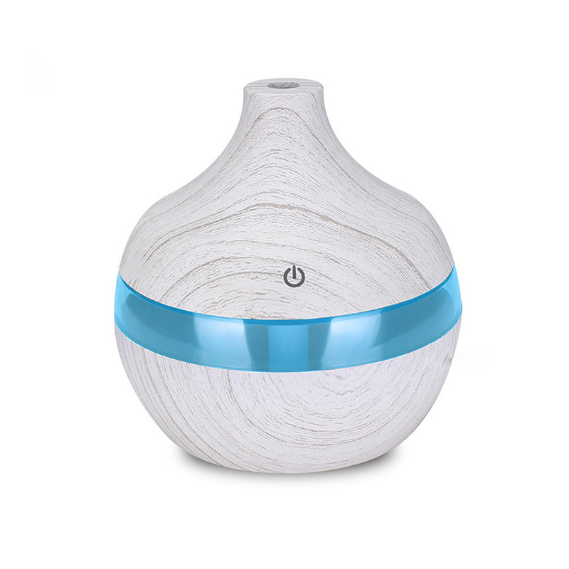 300Ml Usb Elektrische Aroma Air Diffuser Hout Ultrasone Luchtbevochtiger Essentiële Olie Aromatherapie Cool Mist Maker Voor Thuis Auto: white