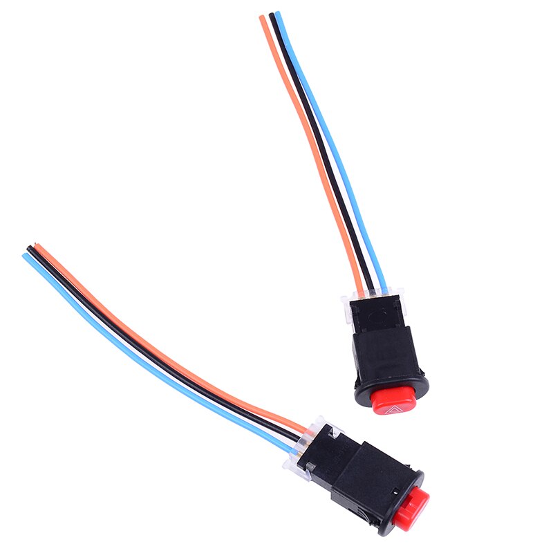 Interruptor de luz de peligro para motocicleta, intermitente de advertencia doble, señal de emergencia con bloqueo de 3 cables, 2 uds.