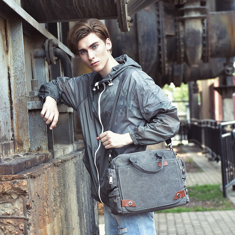 Manjiahong Mannen Canvas Messenger Bags, Mannen Casual Schouder Messenger Bags, man Casual Tote Aktetas Voor Laptop Mannelijke Handtassen