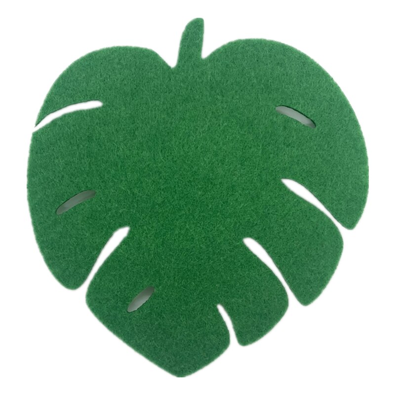 Posavasos de fieltro de hojas para decoración de fiestas, alfombrillas de tela con dibujos animados, suministros de flamenco para el hogar y la habitación de los niños, 8 Uds.