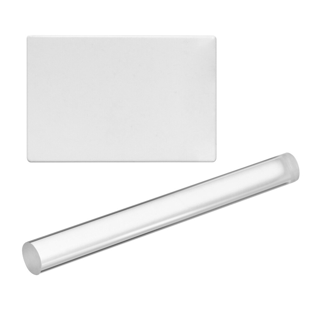 2pcs Acrylic Clay Roller Acrylic Sheet Board with Grid Essential Modelling Clay Tools: As Shown 2