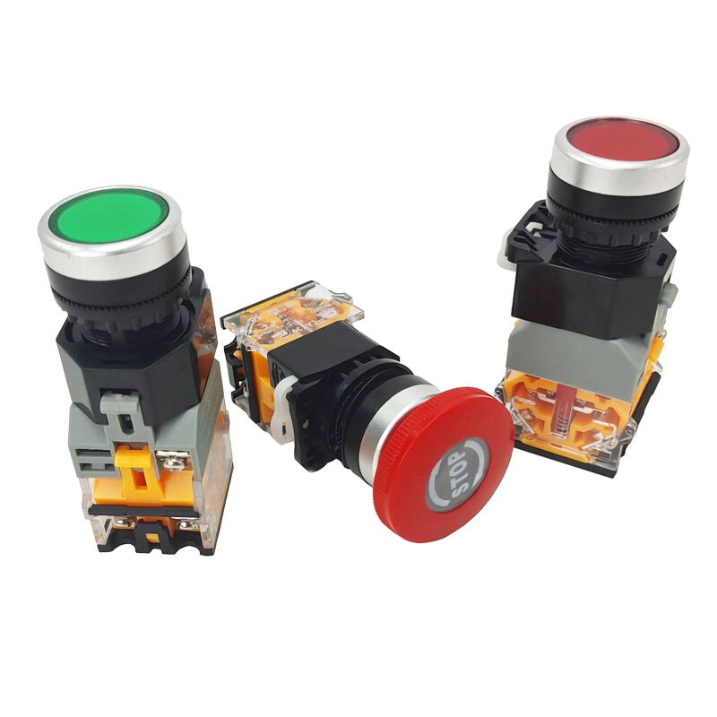 Silver contacts Self-locking emergency stop button Self-locking stop mushroom toggle switch