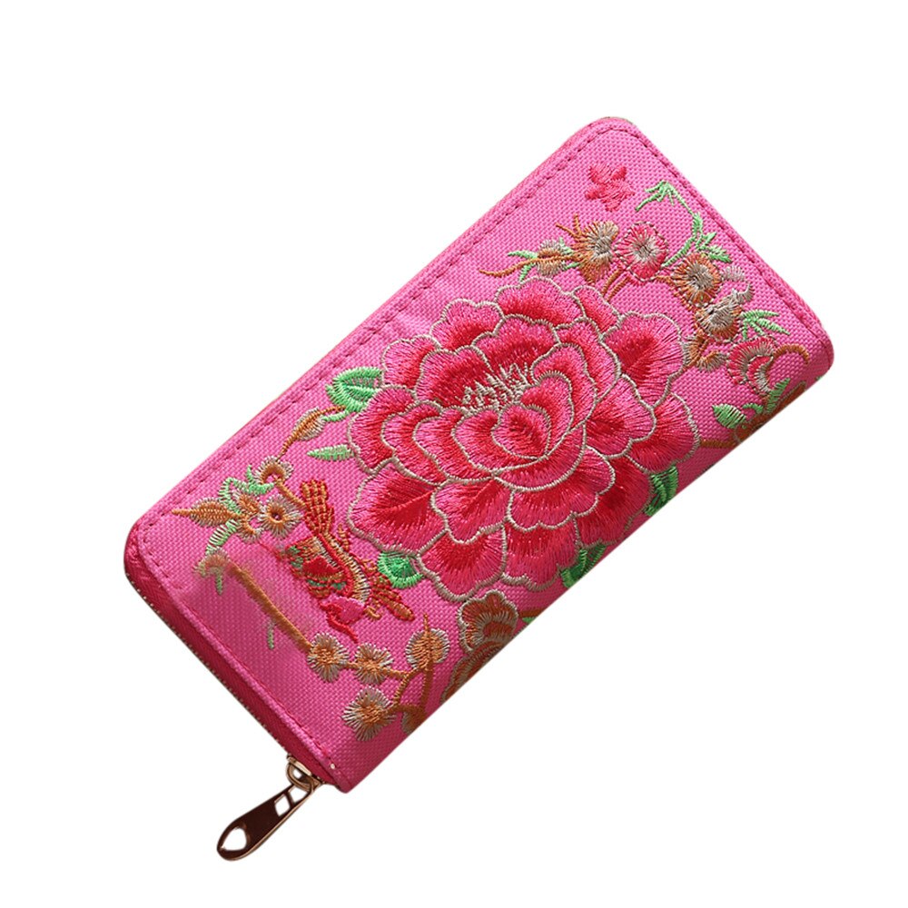 Aelglacial femmes portefeuille femmes unique Pull broderie Style ethnique portefeuille carte sac monnaie sac Long portefeuille porte-carte: HOT