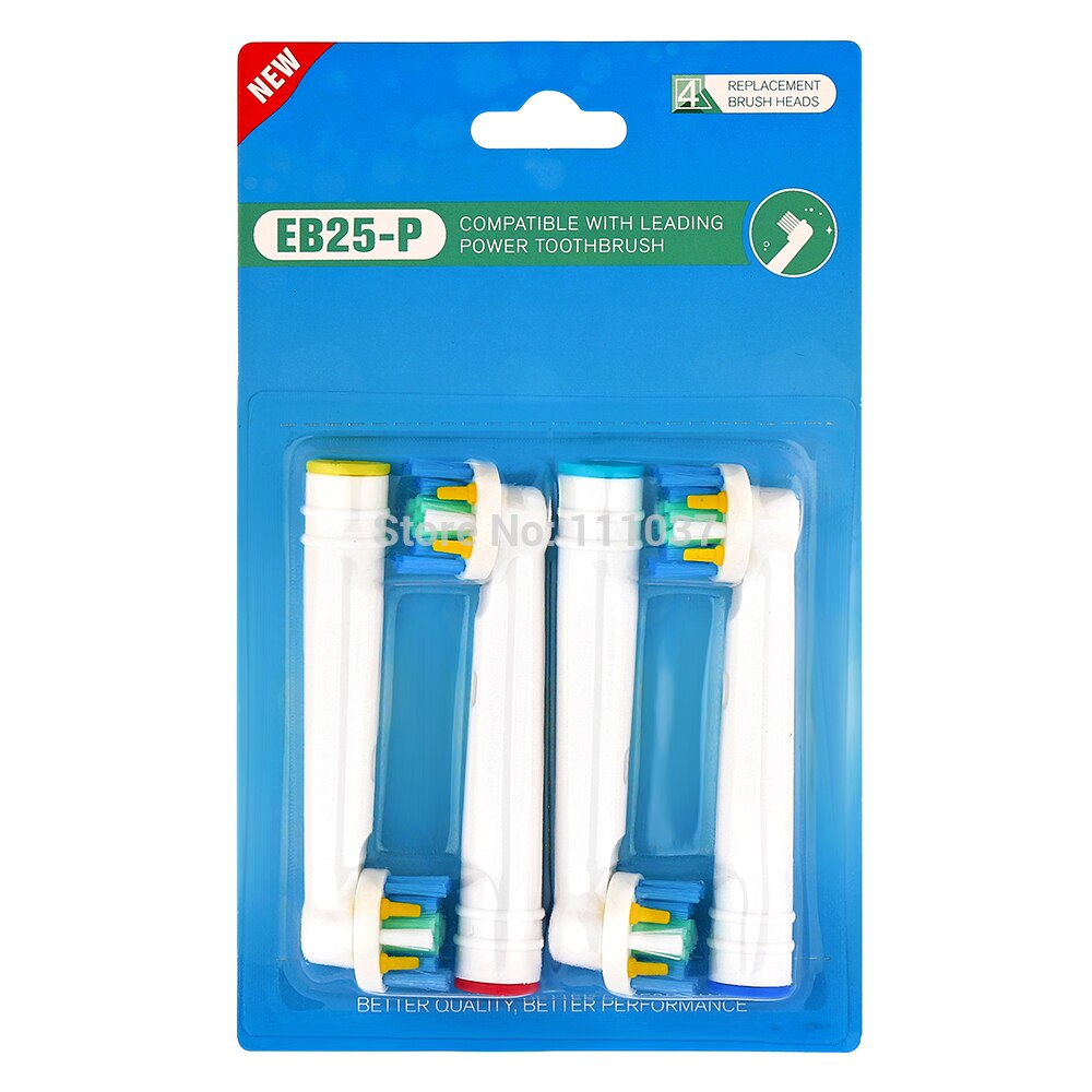 EB25-P EB25P Floss Action-cabezales de repuesto para cepillo de dientes eléctrico, 1 paquete (4 unidades)
